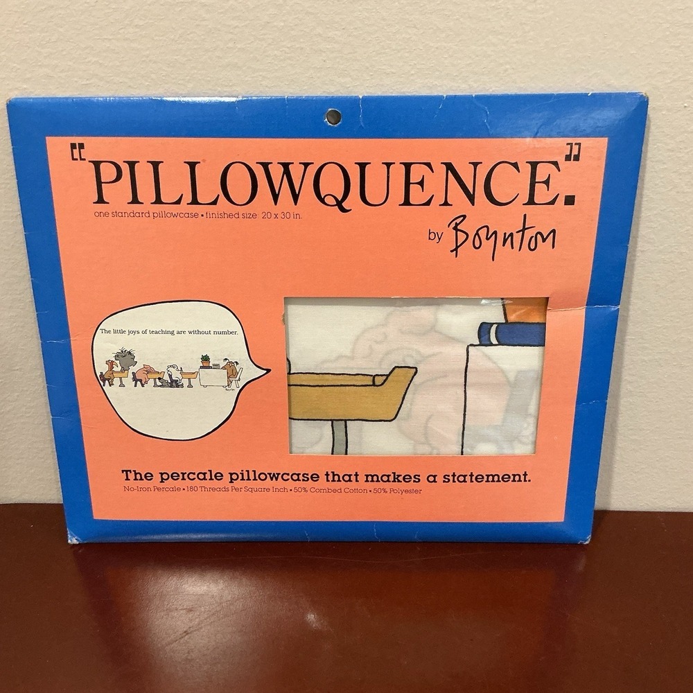 Sandra Boynton Pillowquence 1989 Pillowcase The Little Joys Of Teaching … NEW
